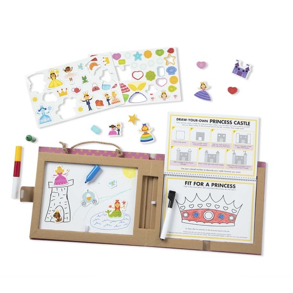 Melissa & Doug Natural Play - Play, Draw, Create Reusable Kit - Princesses 31322